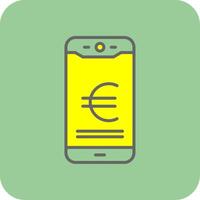 euro mobile Payer rempli Jaune icône vecteur