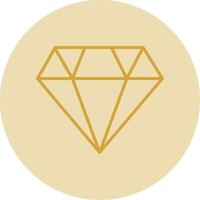 diamant ligne Jaune cercle icône vecteur