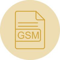 gsm fichier format ligne Jaune cercle icône vecteur