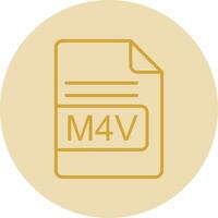 m4v fichier format ligne Jaune cercle icône vecteur