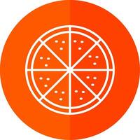 Pizza ligne rouge cercle icône vecteur
