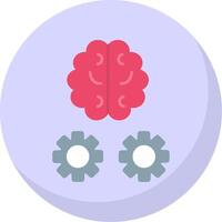 cerveau formation plat bulle icône vecteur