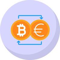 bitcoin changeur plat bulle icône vecteur