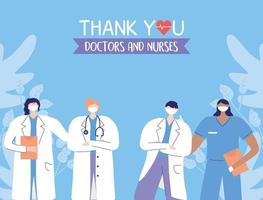 merci, les médecins, les infirmières, les médecins et les infirmières le personnel médical soutiennent les soins de santé vecteur