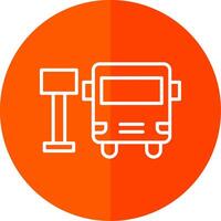 autobus station ligne rouge cercle icône vecteur