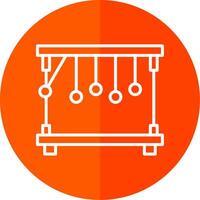pendule ligne rouge cercle icône vecteur