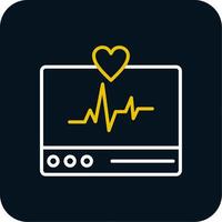 ecg moniteur ligne rouge cercle icône vecteur