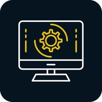 Logiciel ligne rouge cercle icône vecteur