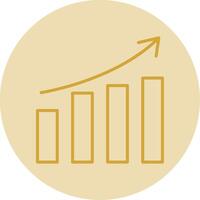 croissance ligne Jaune cercle icône vecteur