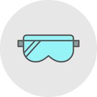 sécurité des lunettes ligne rempli lumière icône vecteur