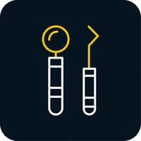 dentiste outils ligne rouge cercle icône vecteur