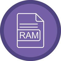 RAM fichier format ligne multi cercle icône vecteur