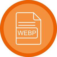 webp fichier format ligne multi cercle icône vecteur