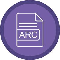 arc fichier format ligne multi cercle icône vecteur