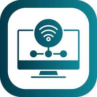 Wifi serveur glyphe pente coin icône vecteur