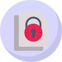 Sécurité fichier fermer à clé plat bulle icône vecteur