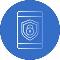 Sécurité mobile fermer à clé plat bulle icône vecteur