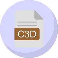 c3d fichier format plat bulle icône vecteur