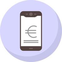 euro mobile Payer plat bulle icône vecteur