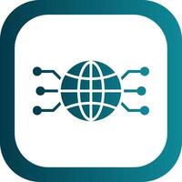 global réseau glyphe pente coin icône vecteur
