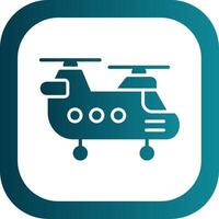 hélicoptère glyphe pente coin icône vecteur