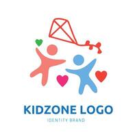 enfant zone ou Jardin d'enfants logo conception pour l'image de marque et identité vecteur