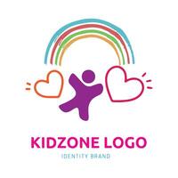 enfant zone ou Jardin d'enfants logo conception pour l'image de marque et identité vecteur