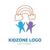 enfant zone ou Jardin d'enfants logo conception pour l'image de marque et identité vecteur