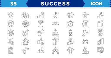 Succès et croissance modifiable Icônes ensemble. vecteur
