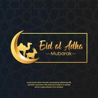 eid Al adha mubarak islamique social médias Publier modèle vecteur