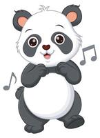 mignonne Panda dansant dessin animé illustration. animal la nature icône concept isolé prime vecteur