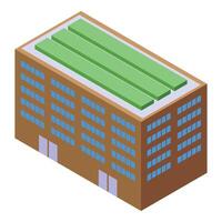 vert jardin sur toit icône isométrique . ville bâtiment vecteur