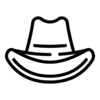 cow-boy chapeau icône contour . agriculteur rural casque vecteur