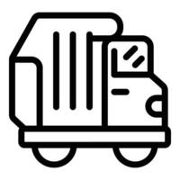 des ordures un camion icône contour . déchets transport machinerie vecteur