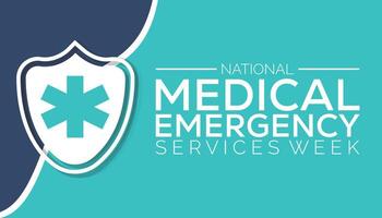 nationale urgence médical prestations de service la semaine observé chaque année dans peut. modèle pour arrière-plan, bannière, carte, affiche avec texte une inscription. vecteur