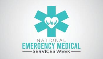 nationale urgence médical prestations de service la semaine observé chaque année dans peut. modèle pour arrière-plan, bannière, carte, affiche avec texte une inscription. vecteur