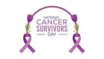 nationale cancer survivants journée observé chaque année dans juin. modèle pour arrière-plan, bannière, carte, affiche avec texte une inscription. vecteur