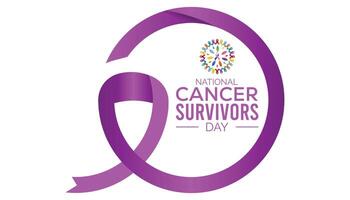 nationale cancer survivants journée observé chaque année dans juin. modèle pour arrière-plan, bannière, carte, affiche avec texte une inscription. vecteur