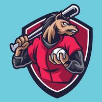 base-ball cheval mascotte des sports logo vecteur