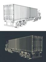 récipient tracteur bande annonce un camion dessins vecteur