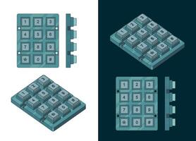 numérique clavier Couleur dessins vecteur