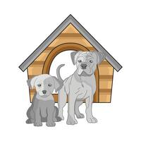 illustration de chien maison vecteur