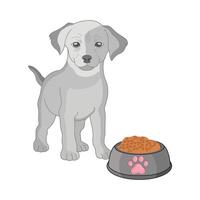 illustration de chien et nourriture vecteur