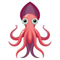 calamar animal plat style illustration vecteur