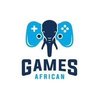 africain l'éléphant Jeu logo vecteur