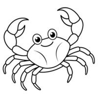 Crabe plat style illustration vecteur