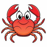 Crabe plat style illustration vecteur