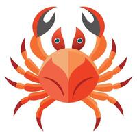 Crabe plat style illustration vecteur