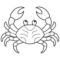 Crabe plat style illustration vecteur