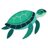 mer tortue illustration plat style, tortue carton vecteur